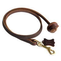 Short Leather Dog Leash with Strong Stitches