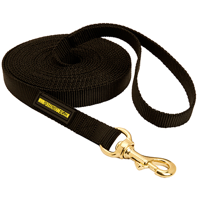 Super dependable tracking dog leash with brass snap hook